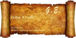 Guba Ernő névjegykártya